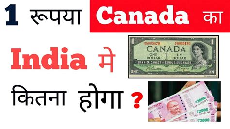 Canadian dollars to Indian rupees Exchange Rate..